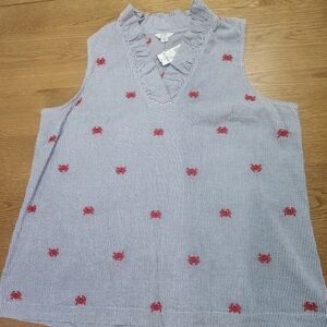 Nautical Crab Crown And Ivy Sleeveless Tank Top